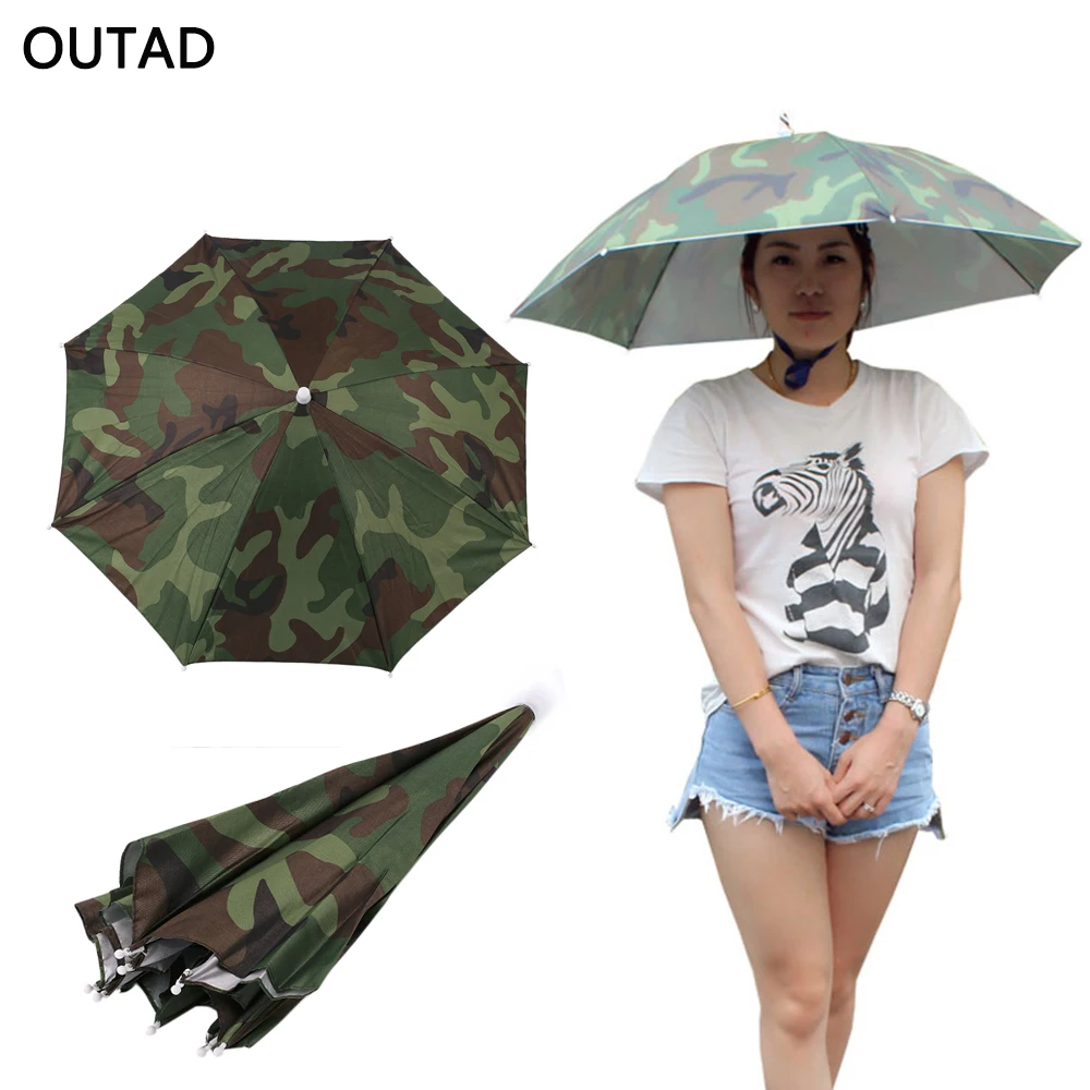 1pc 69cm Umbrella Hat Cap Folding Umbrella Fishing Headwear Handsfree Umbrell_vi