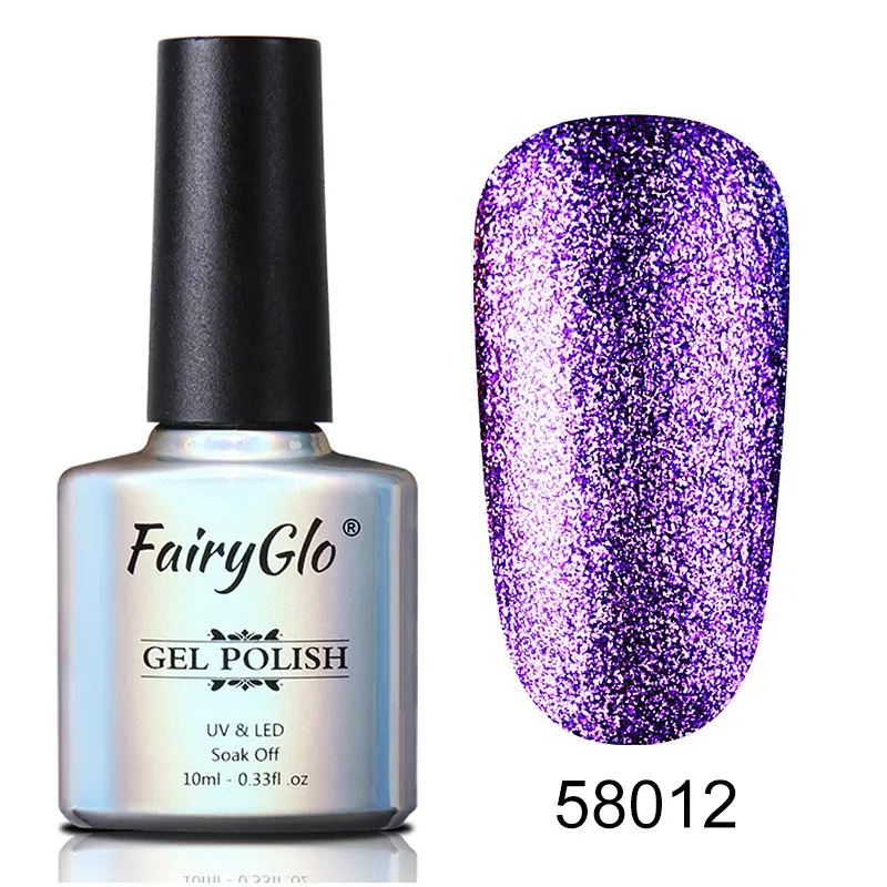 FairyGlo, 10 мл, Платиновый Гель-лак для ногтей, блестящий блеск, замачиваемый Гель-лак, долговечный УФ светодиодный Гель-лак для ногтей, гели для дизайна ногтей - Цвет: BJJ58012