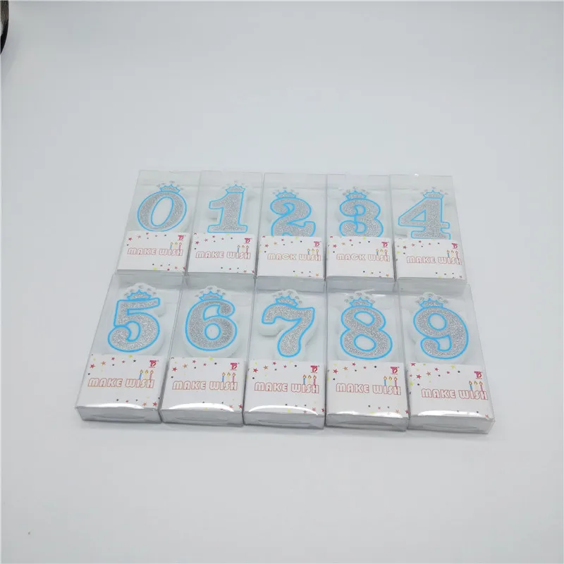 Свечи для детей 0 1 2 3 4 5 6 7 8 9 блестящие серебристые розовые синие корона свечи