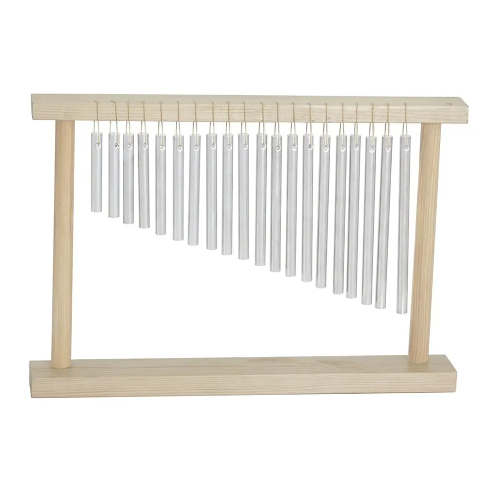 

20-Tone Table Top Bar Chimes 20 Bars Single-row Musical Percussion Instrument With Wood Stand and Stick