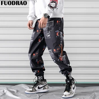 

FUODRAO Harajuku Print Sweatpants Streetwear Hip Hip Track Pants Men's Joggers Ankle-Length Pants Dropshipping K169