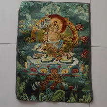 Изысканный Тибетский инкрустированный шелк Maitreya Будда Thangka