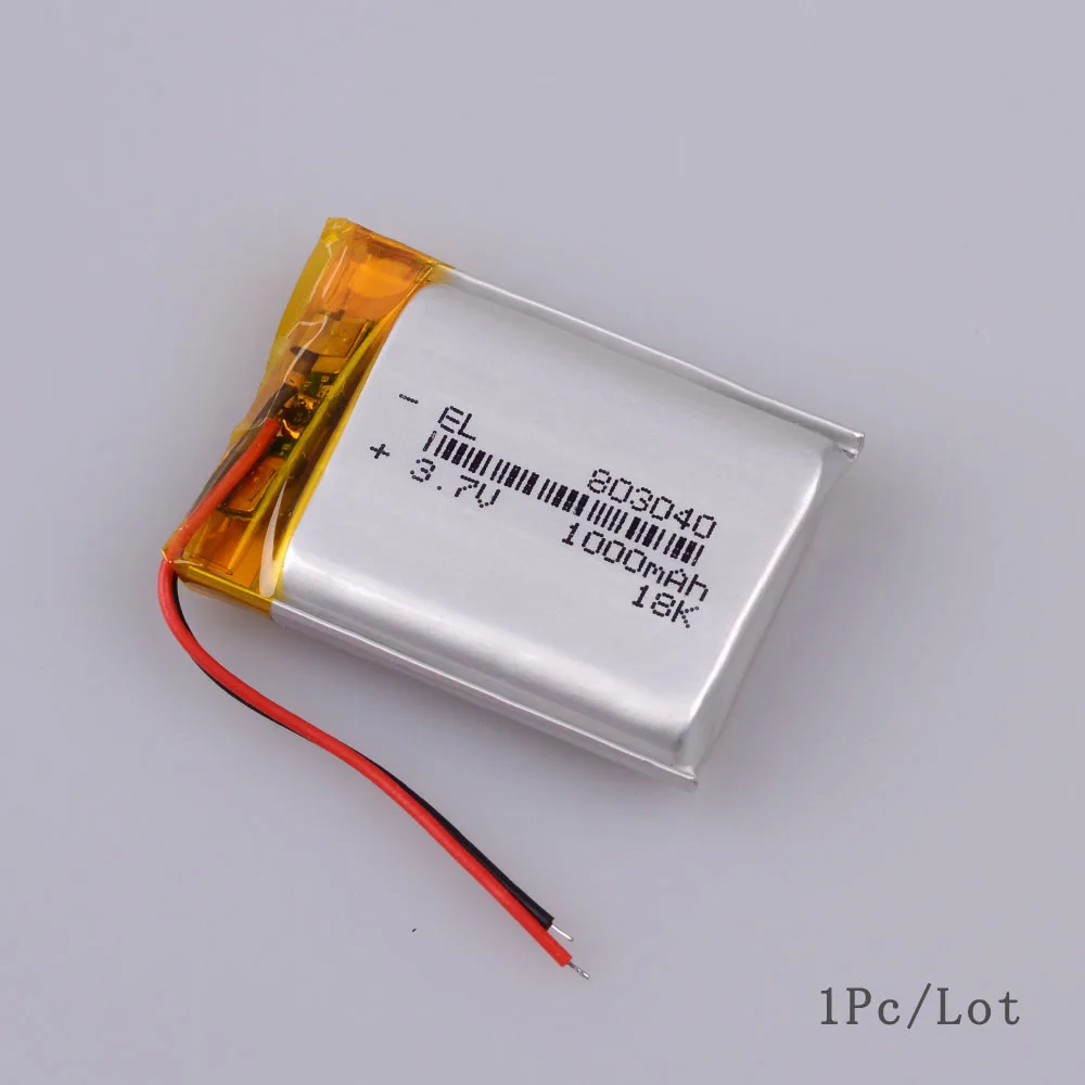 Планшетный ПК 3,7 V 1000mAh Lipo литий-полимерный аккумулятор 803040 аккумуляторная батарея с высокой емкостью - Цвет: 1pc