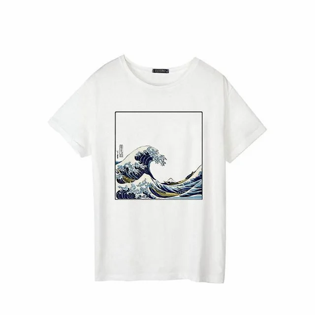 

Shirt Tumblr 90s Fashion and So It Is Ocean The Great Wave of Aesthetic T-Shirt Women Graphic Tee Summer Tops Casual T Shirts
