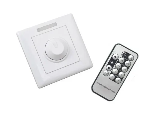 

Free Shipping DC 12V- 24v 8A IR Remote LED Light Dimmer 12 Key Adjustable Brightness Control Screw