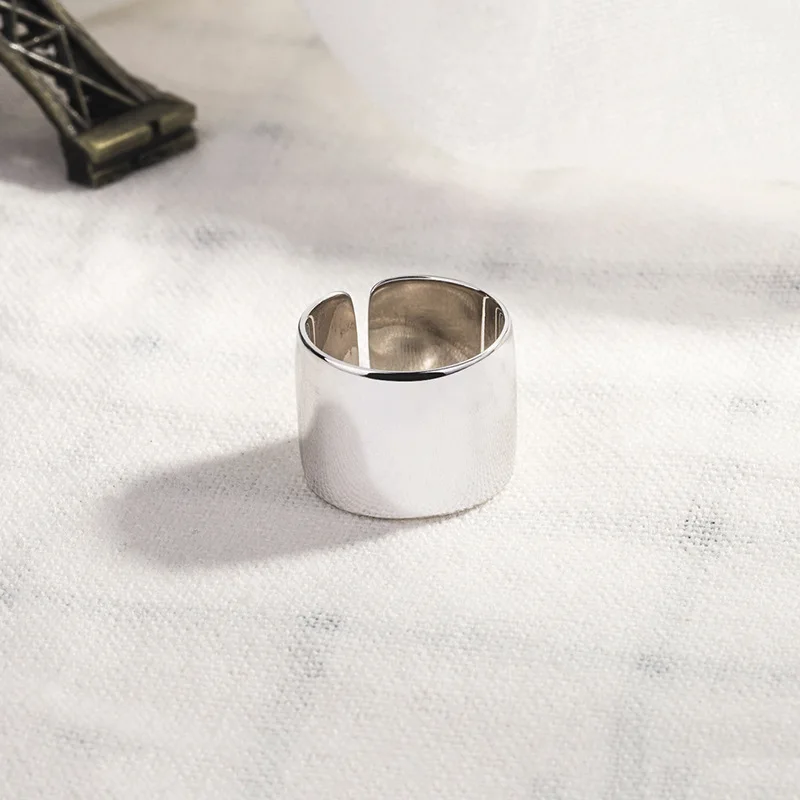 Bijoux модные настоящие 925 пробы серебряные гладкие кольца для женщин Boho регулируемые S925 античные кольца Anillos joyas de plata