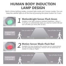 Портативный под светодиодный свет шкафа датчик движения шкаф светильник-на беспроводной, со светодиодной подсветкой бар LKS99