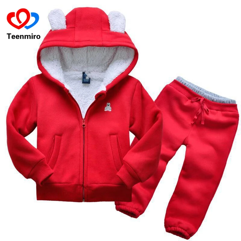 

Kids 2pcs Sport Suits Panda Clothes Baby Boys Tracksuit Children Girls Hoodie Clothing Sets Toddler Casual Thick Costumes Winter