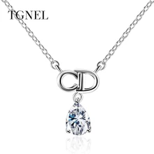 

TGNEL S925 Sterling Silver Necklace Pendants Silver Color Fine Jewelry Flowers CZ StoneJewelry for Women 925 Silver for Wedding