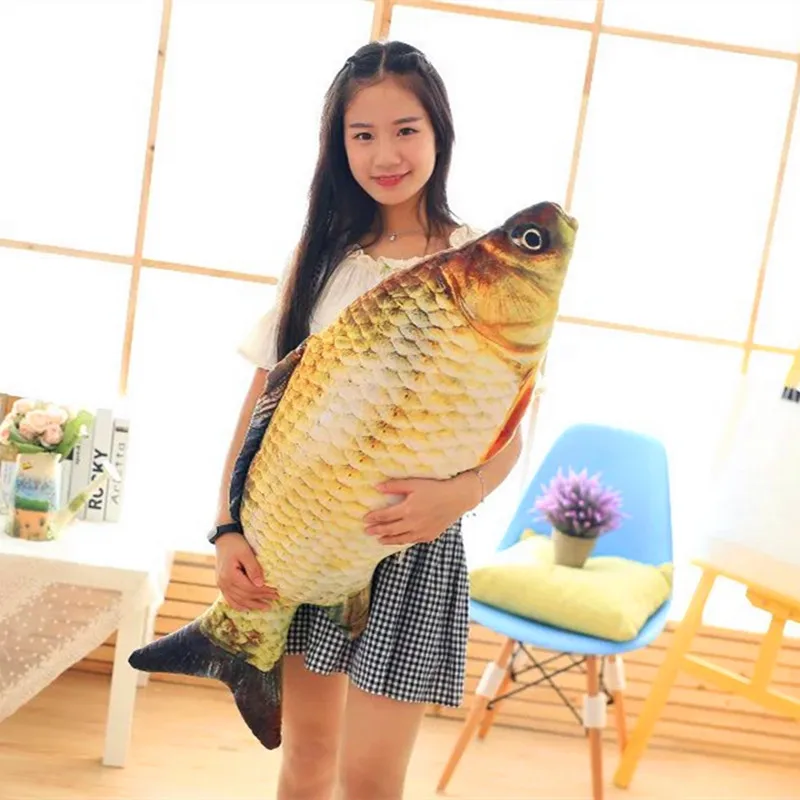 

1pc Simulation Crucian Fish Plush Pillow Stuffed Cartoon Animal Toy Soft Fish Pillow Dolls for Baby&Kids Child Creative Toys
