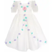 Sunny Fashion платья для девочек Цветок Девушка Платье Цехин Роза Цветок Лепесток Свадьба Принцесса