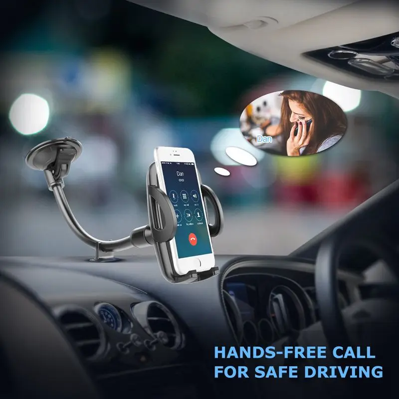 Smartphone Holder Universal Cell Phone Car Holder Windshield Long Arm