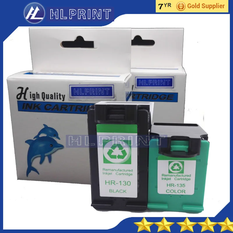 2pcs Compatible ink cartridge HP130 HP135 for hp Officejet 6313 7410 7413 k7103 Deskjet 6943 