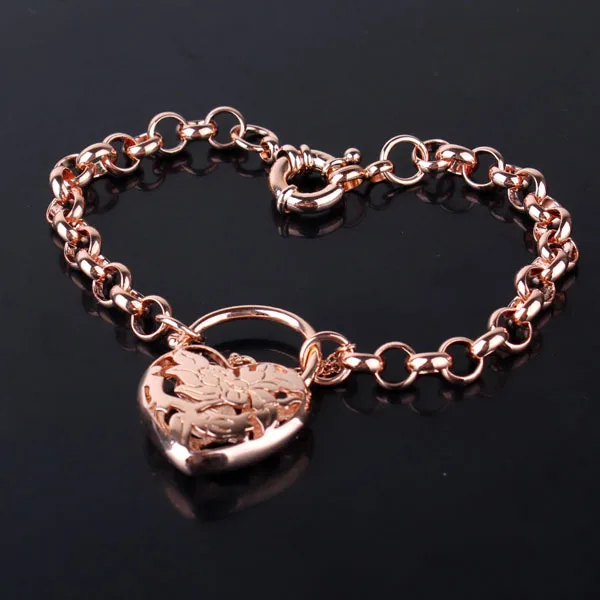2014 Korean Fashion Rose Gold CZ Charm Bangles Bracelet For Women High Quality Wholesale Free ...