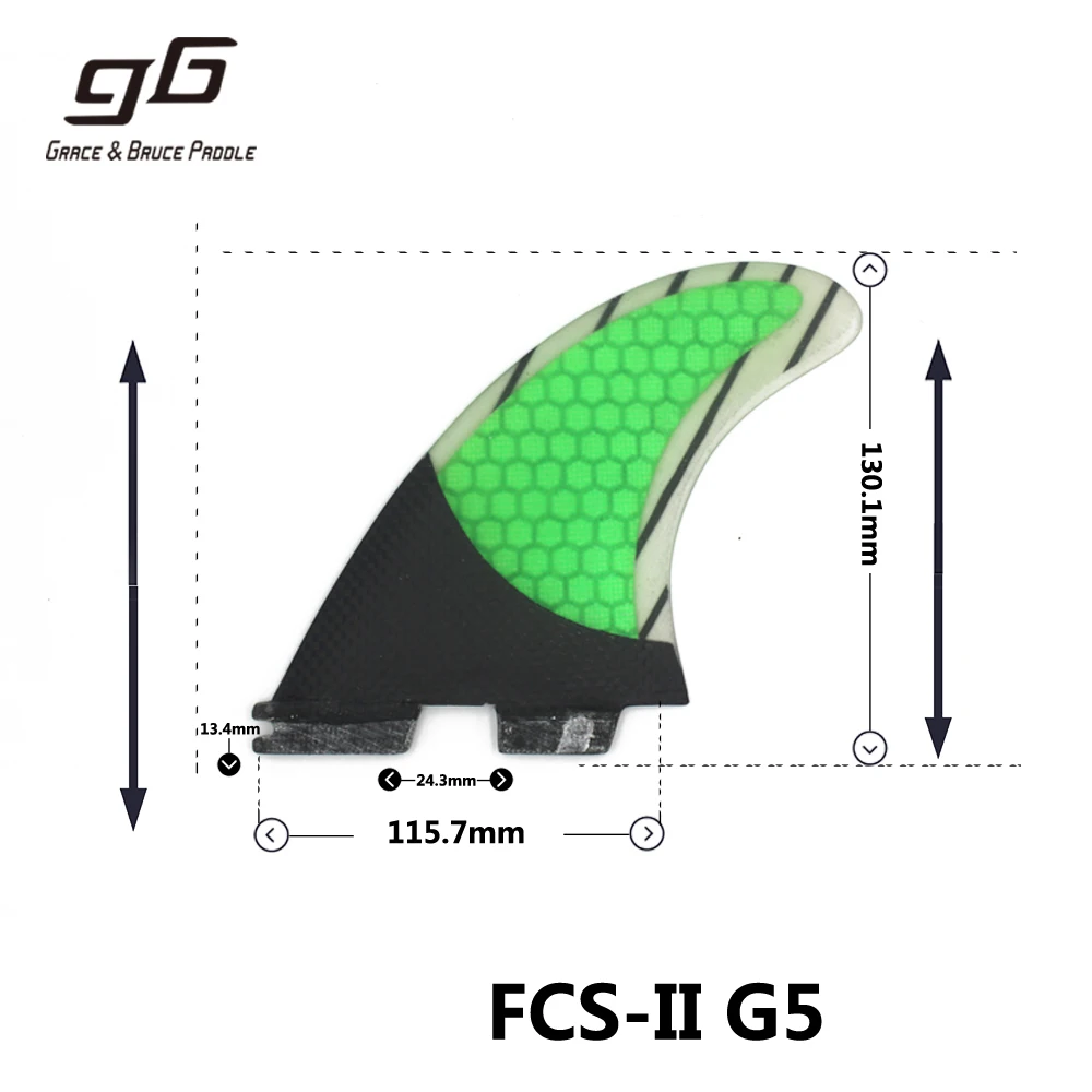 Углеродного волокна доски для серфинга соты серфинга плавники FCS II плавники G5 Средний Размеры Панели плавники