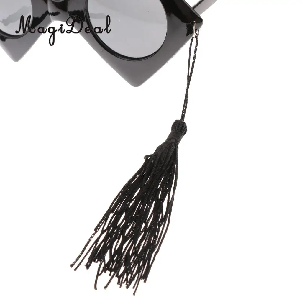 2pcs Vintage Fun Black Master Doctor Graduation Hat Design Sunglasses Tassels Party Photo Booth Glasses Fancy Dress Accessories