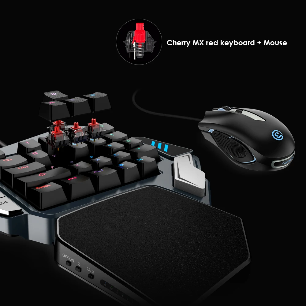  GameSir Z1 Red/Blue Mechanical Keyboard Single hand Gaming Keypad RGB Backlight Type C Cable For PU