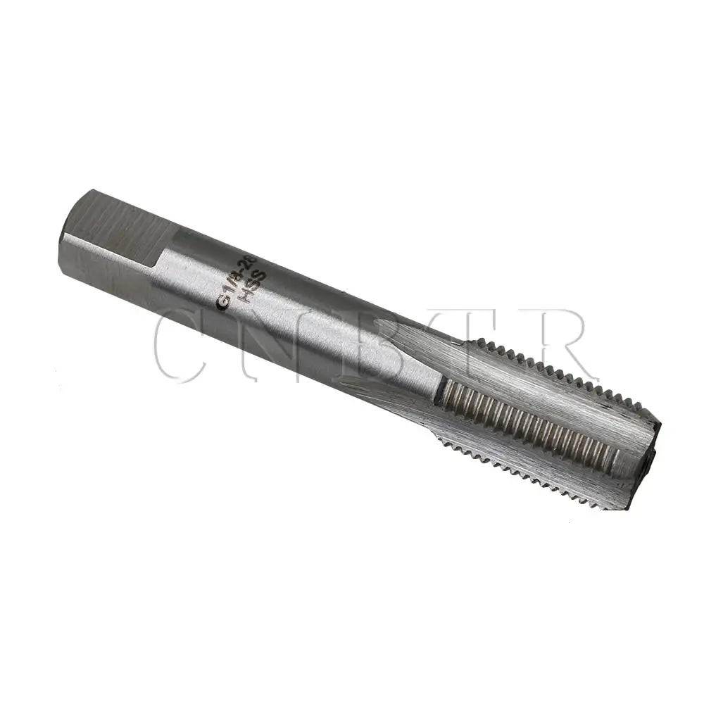 

CNBTR Silver 4 Flute 1/8 BSP High Speed Steel Hand Tap Taper Drill Bits Tool for Machining Pipe Thread