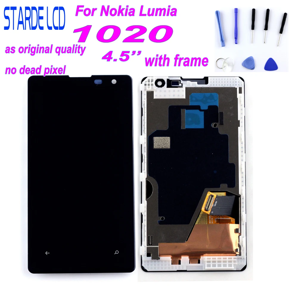 

STARDE Replacement LCD for Nokia Lumia 1020 LCD Display Touch Screen Digitizer Assembly with Frame 4.5''