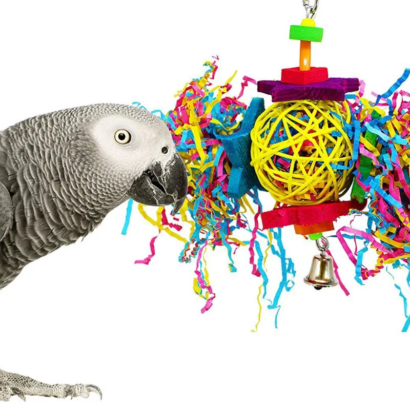 NewParrot колокол игрушки смешанные цвета такрав мяч длиннохвостый попугай Австралийский попугай жевательно-кусательная веселый интерактивный игрушки украшение для клетки подвесная игрушка