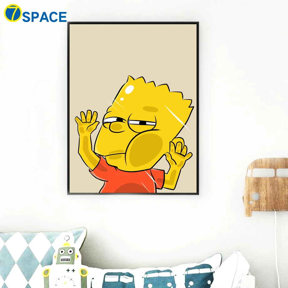 

7-Space Posters And Prints The Simpsons Canvas Painting Wall Art Canvas Prints Pop Art Wall Poster Nordic Style Kids Decoration