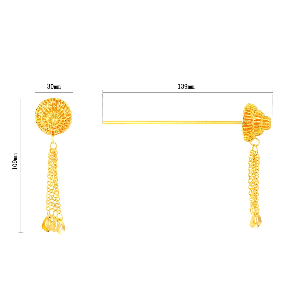 Ethlyn этнические Юго-Восточной Азии Таиланд индийские Золотые металлические круглые кисточки заколки для волос головной убор шпилька для женщин аксессуары для волос