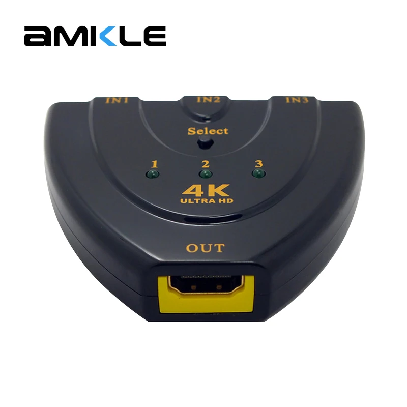Amkle Mini 3 Ports HDMI Switch 1.4b 4k*2k 3D Switcher HDMI Splitter 3 in 1 Out Port Hub for DVD HDTV Xbox PS3 PS4 1080P Amkle Mini 3 Ports HDMI Switch 1.4b 4k*2k 3D Switcher HDMI Splitter 3 in 1 Out Port Hub for DVD HDTV Xbox PS3 PS4 1080P