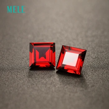 

MELE Natural deep red garnet for jewelry making,7mmX7mm high quality square cut losse gemstones.Support for custom,DIY design