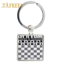 TAFREE Vintage life es un llavero de juego que mantiene la calma y juega llavero de ajedrez llavero de coche para hombres llavero joyería CH70