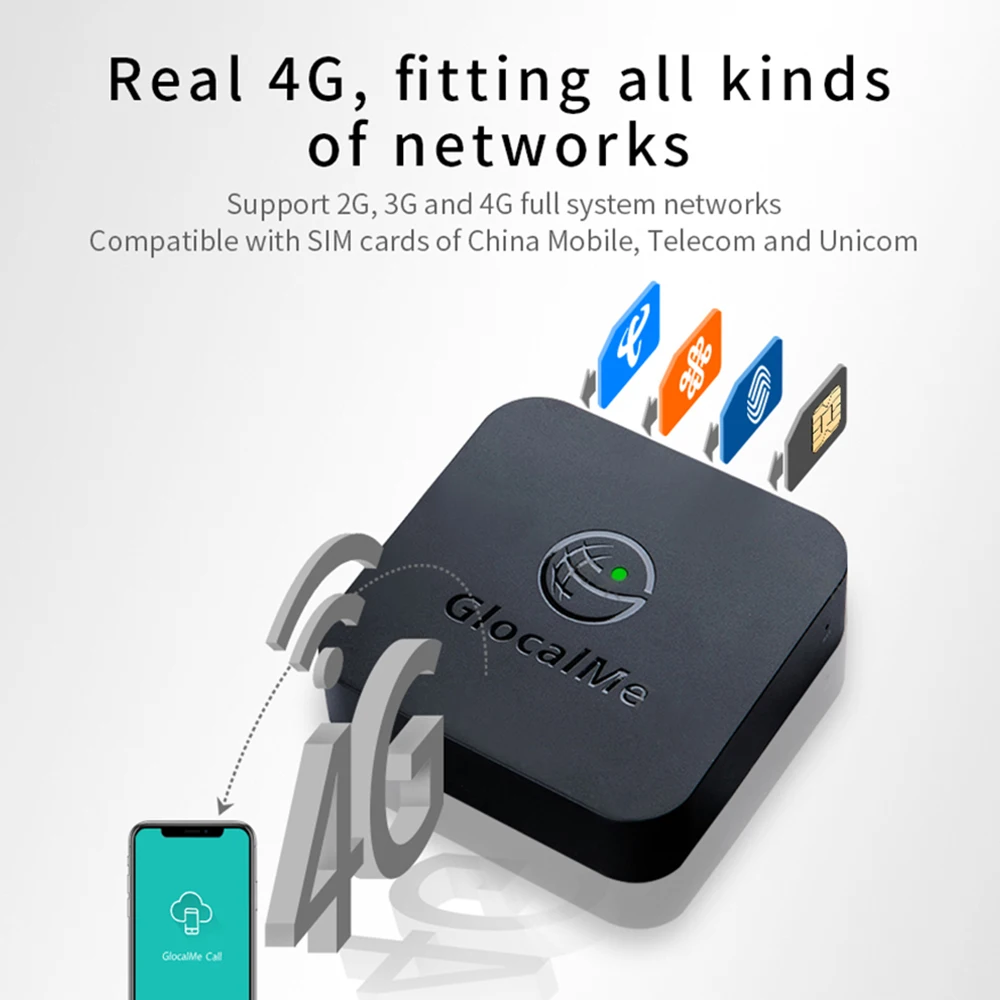 Glocalme Simbox мульти 4 SIM двойной режим ожидания 4G роуминг адаптер для iPhone Android не нужно