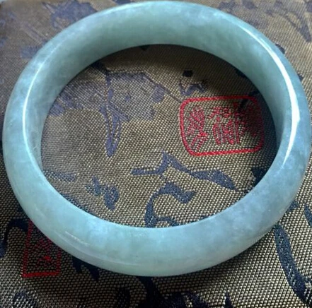 

437 GREEN JADE BANGLE BRACELET 58mm (A0429)