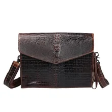 Натуральная кожа, мужская сумка из крокодиловой кожи, винтажная Мужская сумка из воловьей кожи, брендовая дизайнерская сумка на плечо, сумка-мессенджер, мужской клатч