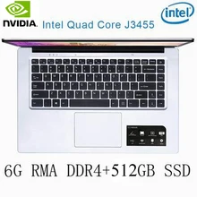 P2-26 6G RAM 512G SSD Intel Celeron J3455 NvIDIA GeForce 940M Gaming laptop keyboard and OS language available for choose