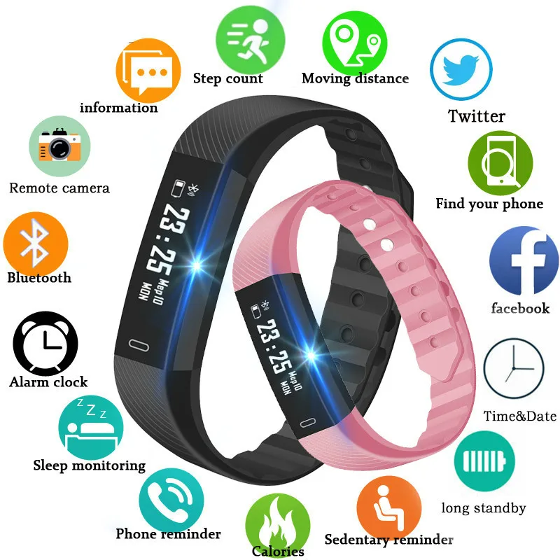 

Smart Wristband Fitness Tracker Watch Alarm Clock Step Counter Sleep Monitor Sport Smart Bracelet for IOS Android phone
