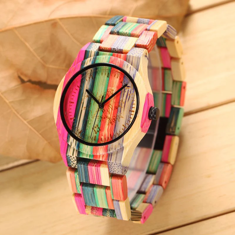 Prix pour Coloré En Bois Montres Dames De Luxe De Mode Bambou Montre En Plein Air Casual Style Simple Femmes Montre-Bracelet À Quartz Femme Horloges Prix pour Coloré En Bois Montres Dames De Luxe De Mode Bambou Montre En Plein Air Casual Style Simple Femmes Montre-Bracelet À Quartz Femme Horloges