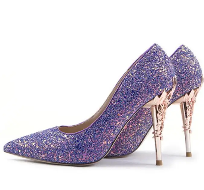 purple glitter shoes