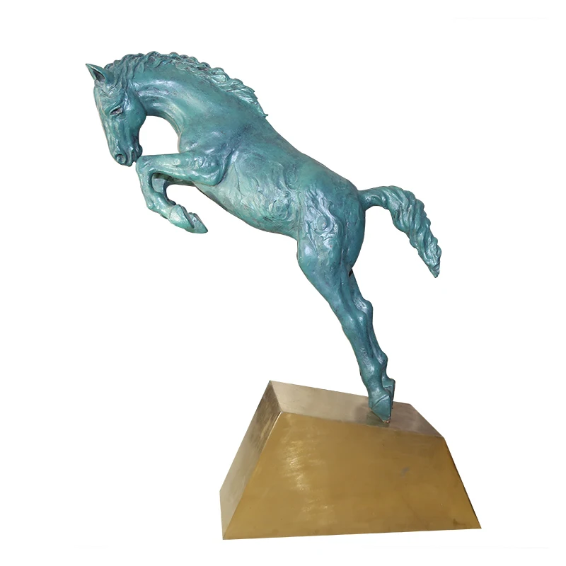 

Middle size bronze metal horse on pedestal statue sculpture for sale