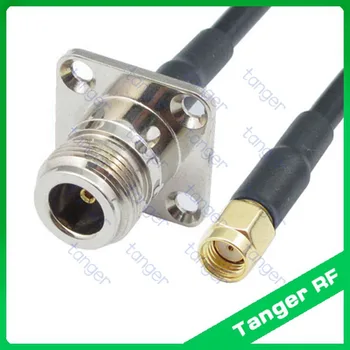 

Tanger N female jack 4 four hole panel to RP-SMA male connector straight RF RG58 Pigtail Jumper Coaxial Cable 3feet 100cm Hot