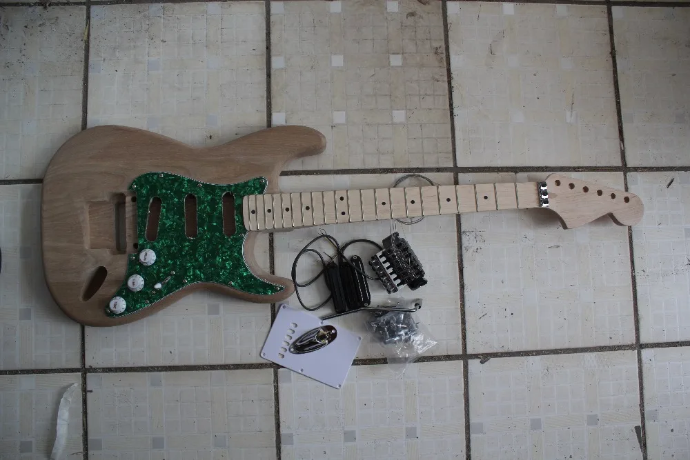 

free shipping custom elm wood diy kit guitarra electrica unfinished guitar DIY kit