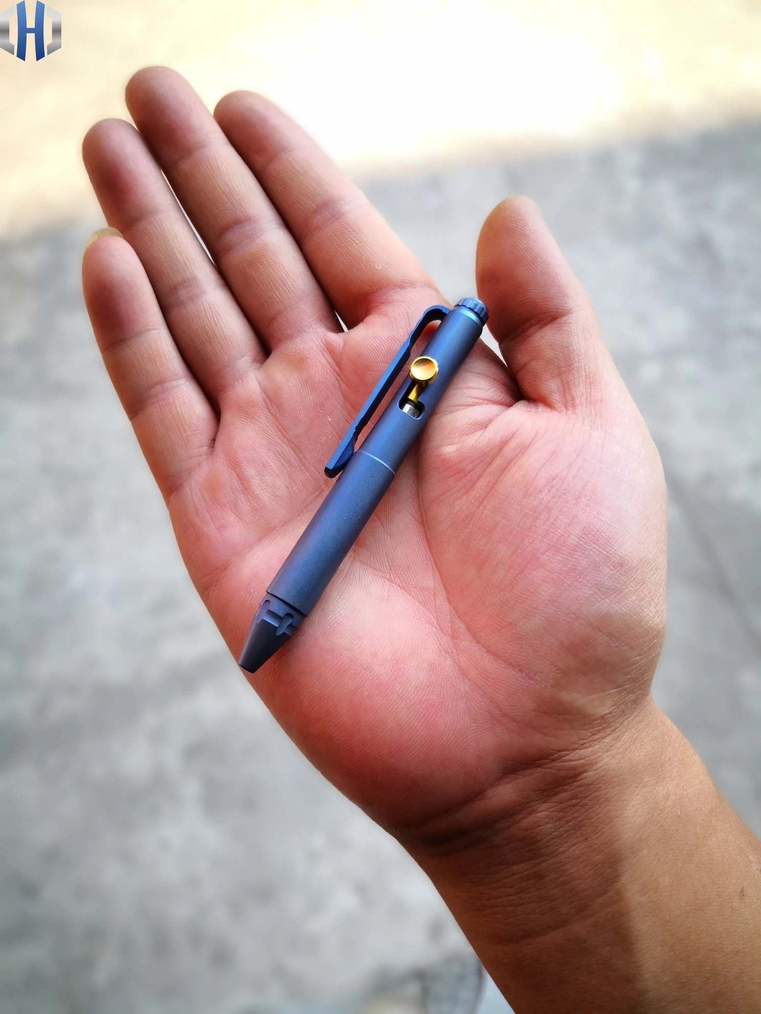 2019 New Blue Pen EDC Titanium Alloy Mini Defense Pen EDC Tools