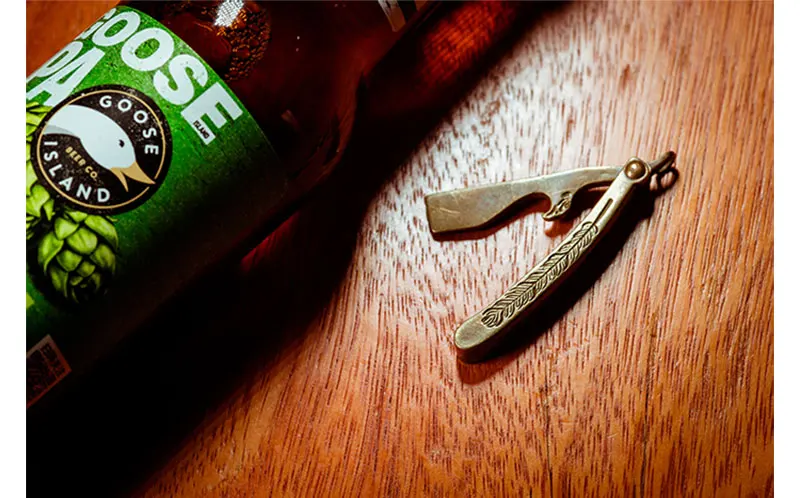 Coppertist. wu бритвенный портативный открывалка для бутылок бронзовый брелок латунный брелок для ключей ручной работы Золотое модное кольцо для ключей с сумочкой кулон