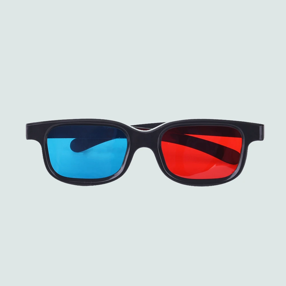 Red Blue 3D Glasses Projector Accessory Black frame Universal Passive lens Anaglyph Home Theater Movie Cinema
