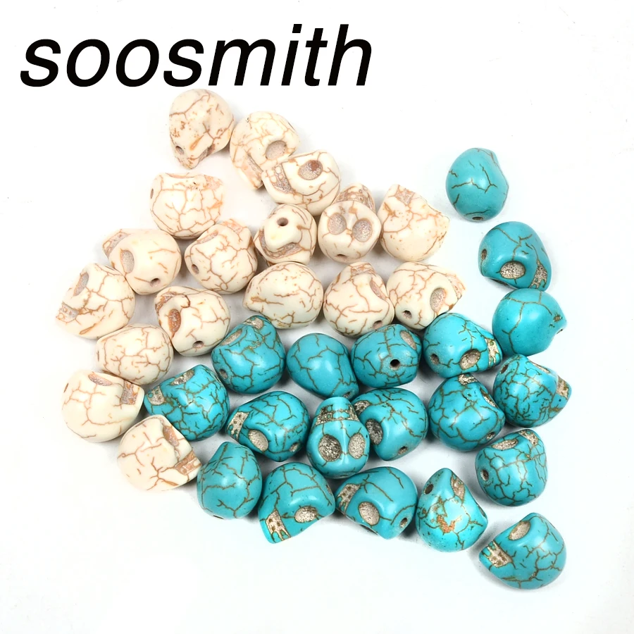 Бирюзовые бусины soosmith 10x12x12 мм для изготовления ювелирных изделий|Бусины| |