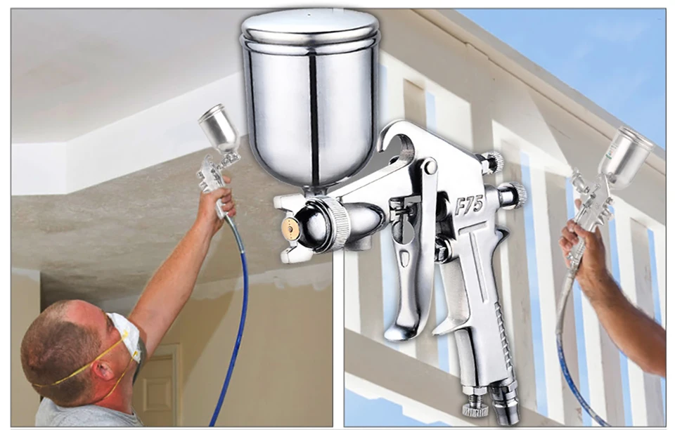 HTB1TDJnXEzrK1RjSspmq6AOdFXaX Spray Gun 400ML Pneumatic Airbrush Sprayer Professional Alloy Painting Atomizer Tool With Hopper for Painting Cars Mallzona