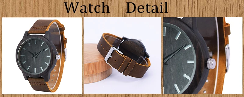 Mens-black-leather-Wooden-watch-gentleman-gift-29