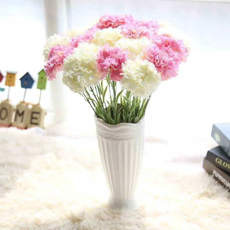 10 шт. искусственные цветы гвоздики шелковые цветы|artificial carnations|flowers home decorationartificial