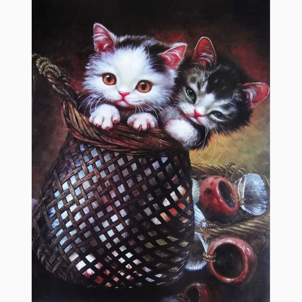DIY-Diamond-painting-animals-5D-rhinestones-picture-of-two-little-cute-cats-Diamond-embroidery-cross-Two