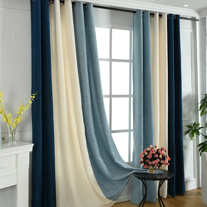 

Full Shade Stripe Chenille Curtains Bedroom Living Room Balcony Thickening,Curtains for Living Dining Room Bedroom