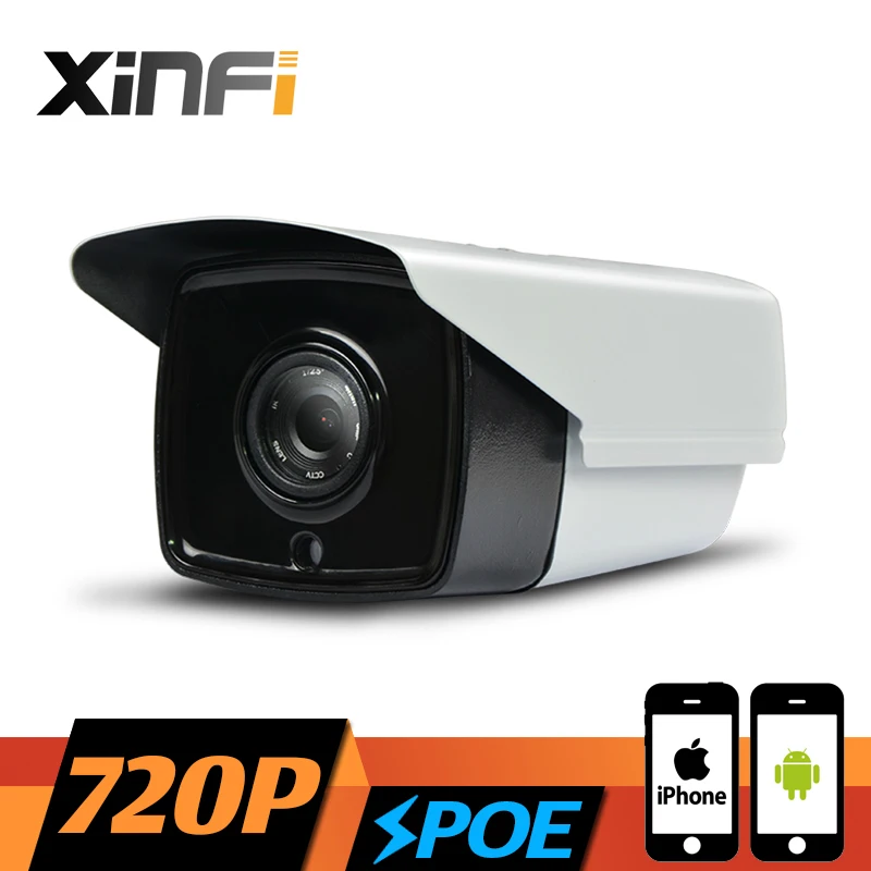 XINFI HD 720P CCTV POE camera 1.0 MP night vision Outdoor Waterproof network CCTV IP camera P2P ONVIF 2.0 PC&Phone remote view