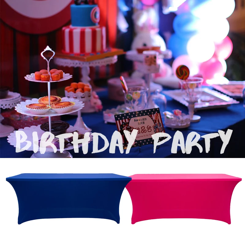  Party Stretch Tablecloth Spandex Lycra Table Cover Fit for Wedding Party Hotel Home Decoration Meet